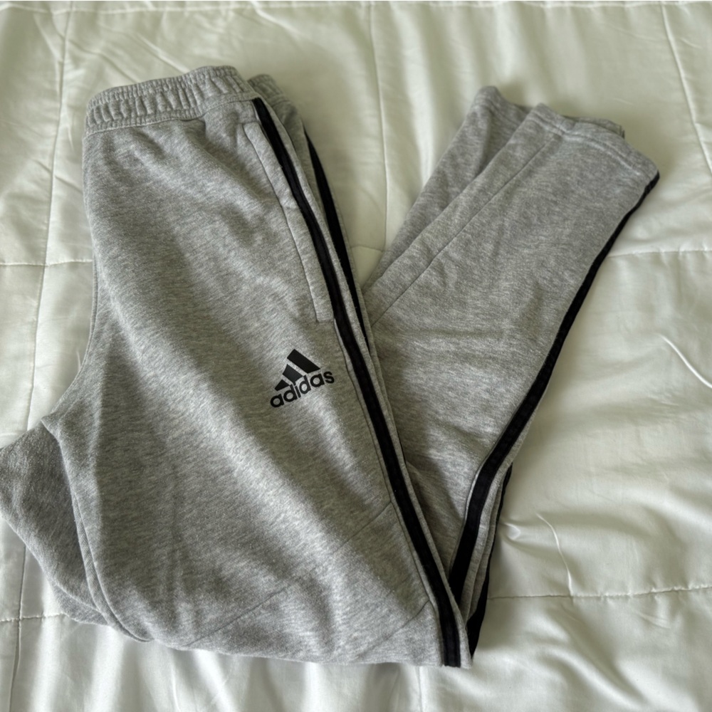 Adidas men’s 3 stripe Cotton Joggers zip bottoms